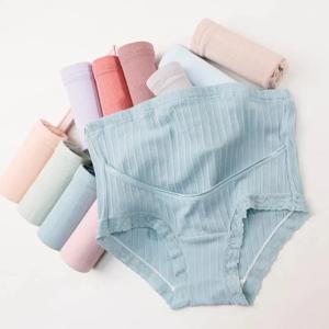 임산부 순면 하이웨이스트 조절식 복부 속옷, 편안한 임신 속옷