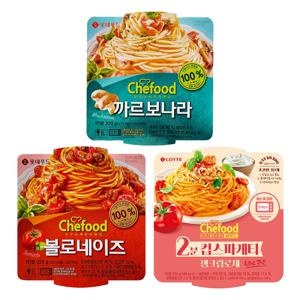롯데푸드 쉐푸드 스파게티 3종 각 1개 즉석 파스타