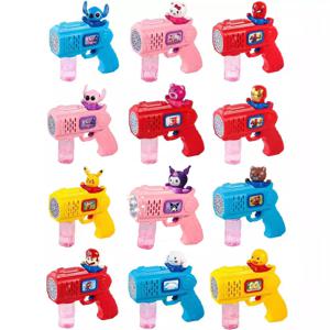 헬로 키티 버블 건 장난감 전기 버블 머신 로켓 발사기 버블 물과 배터리가 없는 모양의 다공성 버블 머신