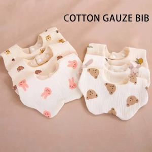 순면 프린트 6 층 360 회전 아기 수유 턱받이, 유아 타올, 유아 거즈 아기 턱받이, 도매