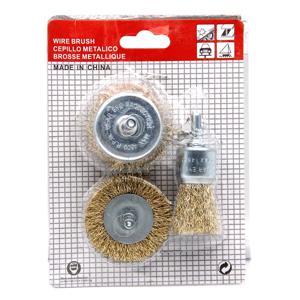 3PC 펜 유형 T 자형 그릇 모양 와이어 브러시 전기 드릴 강철 휠 막대 폴란드어 녹 제거 전기 드릴 도구 액세서리