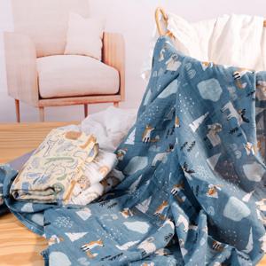 Elinfant 모슬린 아기 배넷저고리 담요, 100% 코튼, 120x110cm, 2 레이어 신생아 목욕 타월 랩 아기 제품, 세트당 3 개