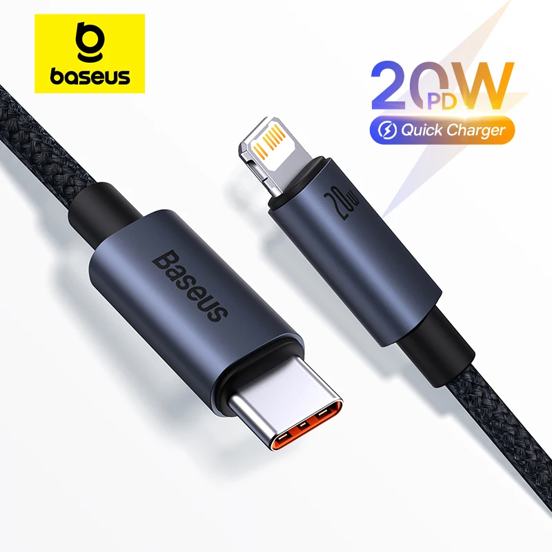 Baseus 고속 충전 USB C 케이블, 아이폰 14, 13, 12 프로 맥스, 12 미니 프로 맥스용, 데이터 USB C 타입 케이블, PD 20W