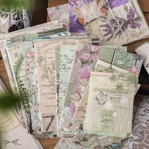 4 스타일 100 개/갑/팩 레트로 소재 종이 과거 이야기 시리즈 꽃 나비 핸드북 DIY 기본 문학 배경 스크랩북