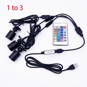 RGB LED 스포트라이트 USB 5V 밝기 조절 컬러 미니 천장 스포트, 쇼케이스 패턴, 쇼케이스 라이트 룸 장식, 1-4 원격 세트, 1W, 3W