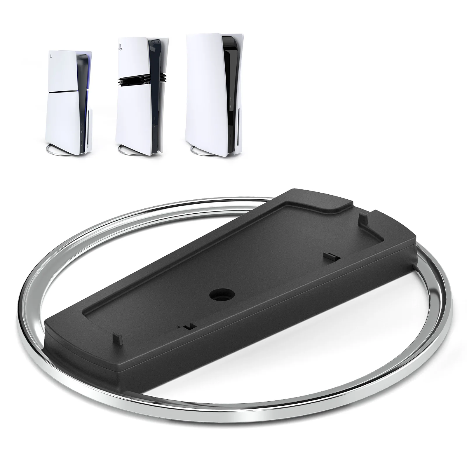 PS5 Slim/Pro 디지털 디스크 버전 용 휴대용 금속 수직 스탠드 PS5 Pro 콘솔 액세서리 용 미끄럼 방지 기본 홀더