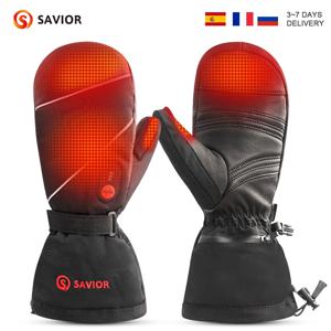 구세주 가열 장갑 배터리 열 오토바이 장갑 염소 가죽 가죽 3 기어 Wamer 제어 방수 전기 가열 장갑