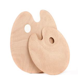 1 Pcs 나무 타원형 팔레트, 아크릴 팔레트, 미술 유화 팔레트, 구 아슈 아크릴 그림 팔레트 HH-03