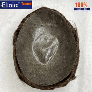 판매-남성 모세관 보철물 0.12-0.14mm 주입 피부 남성 모발 보철물 남성용 가발 6