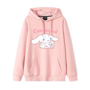 여성용 Cinnamoroll 후드 스웨터 2024 새로운 다목적 오버 사이즈 아카데미 스타일 스웨터 코트 루즈하고 편안하며 세련된