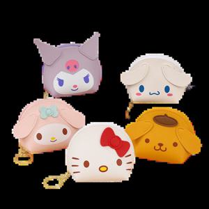 애니메이션 산리오 헬로 키티 귀여운 패션 소녀 보관 가방, 귀여운 실리콘 키체인 지퍼 동전 지갑, 만화 크로스 바디 숄더백