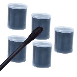 일회용 귀 스틱 코튼 버드 카본 면봉 활성화 화장품 팁, 블랙 화장품 리무버, 대나무 숯 120 개 팩, 6 팩