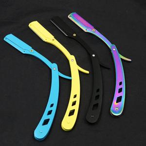 이발소 남성용 면도기 스트레이트 에지 이발사 면도기 칼 수동 수염 면도 및 관리 교체 가능한 블레이드 남성용 면도기 선물