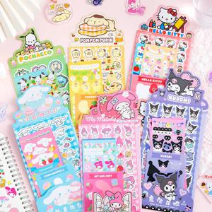 Kawaii Sanrio 스티커 DIY 핸드 계정 일기 장식 키티 Kuromi 재미 있은 만화 키즈 여자 크리스마스 생일 선물 보상 장난감