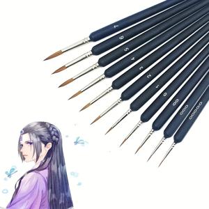 11/22개 프리미엄 미니어처 정밀 페인트 브러쉬 세트 미니 작은 페인트 브러쉬 얇은 팁 페인트 브러쉬 (유화, 수채화, 아크릴용)
