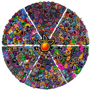 50pcs 네온 스타일 만화 스티커 미적 데칼 멋진 낙서 전화 노트북 수하물 방수 장식 스티커 팩