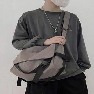 남성용 캐주얼 캔버스 크로스바디 백 심플한 여행용 숄더백 수업용 스트리트 스타일 남성과 여성을 위한 대용량 가방
