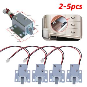 2-5pcs DC 5V-6V 12V 자기 잠금 미니 소형 솔레노이드 전자기 전자 사물함 제어 캐비닛 서랍 도어 잠금 장치