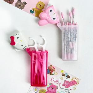 헬로 키티 멜로디 보관 상자 Sanrio 만화 Kt 고양이 플립 커버 면봉 밴드 에이즈 치실 주최자 상자 소녀 선물