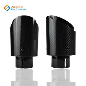 1개 유니버설 카본 파이버 테일 스로트 스테인리스 스틸 블랙 트윌 글로시 배기 팁