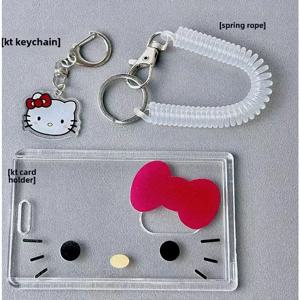 귀여운 만화 헬로키티 카드 홀더 귀여운 KT 고양이 ID 카드 학생증 홀더 소녀 버스 카드 홀더 선물