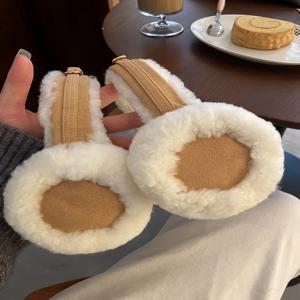 2024 양모 귀 따뜻하게 겨울 양모 귀마개 여성용 남성용 부드럽고 따뜻한 솔리드 귀고리 야외 감기 보호 귀마개 귀 덮개