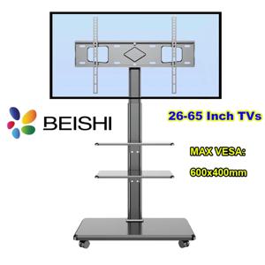 BEISHI TV 스탠드 마운트 회전 높이 TV 스탠드 32-65 인치 TV 높이 조절 휴대용 바닥 TV 스탠드 최대 VESA 600x400mm