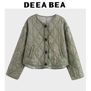 여성용 겨울 자켓 그린 레트로 디스트레스드 크래프트 코튼 자켓 따뜻하고 편안하며 다재다능한 긴 소매 여성용 탑