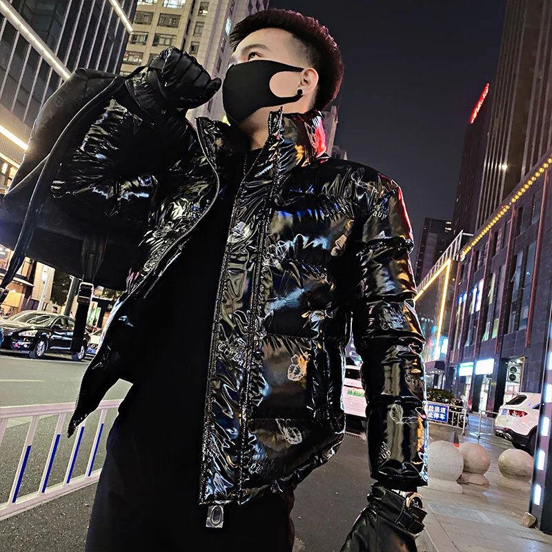 겨울 반짝 이는 다운 코트 남성 캐주얼 패딩 재킷 고품질 야외 방풍 파카 Thicken Warm Puffer Tops