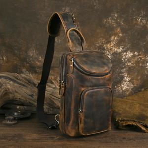 남성용 빈티지 아웃도어 다용도 대용량 라이딩 2인치 휴대폰 가슴 가방 슬랜트 백 최상급 말가죽