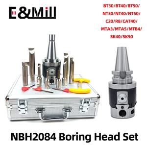 1 세트 BT30 BT40 BT50 NT30 NT40 NT50 SK30 SK40 SK50 MT3 MT4 MT5 R8 NBH2084 보링 헤드 세트 8PCS 미세 보링 선반 용 보링로드