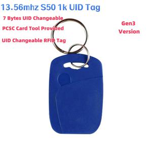 NFC RFID 13.56Mhz S50 1k, 블록 0, 7 바이트 UID 변경 가능, 쓰기 가능 스마트 카드 Gen3 중국어 매직 키 태그, 복제용 IC 토큰