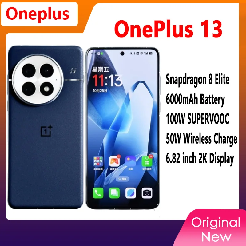 OnePlus 13 스냅드래곤 8 엘리트 핫셀블라드 카메라, 6.82 인치 2K AMOLED 디스플레이, 6000mAh 배터리, 100W SUPERVOOC ColorOS 15, 신제품