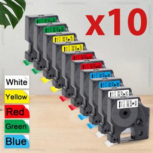 Dymo 라벨 매니저 160 280 COLORPOP 라벨 메이커용 라벨 테이프, 45013 호환 Dymo D1 테이프, 45013 45010 45018 45024, 12mm, 5 개, 10 개