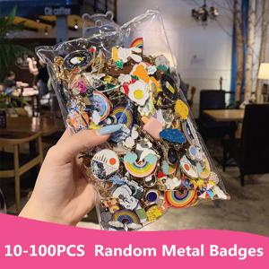 10-100PCS 에나멜 배지 다양성 무작위 아이콘 식물 동물 배지 금속 핀 장식 배낭 의류 브로치 쥬얼리 액세서리