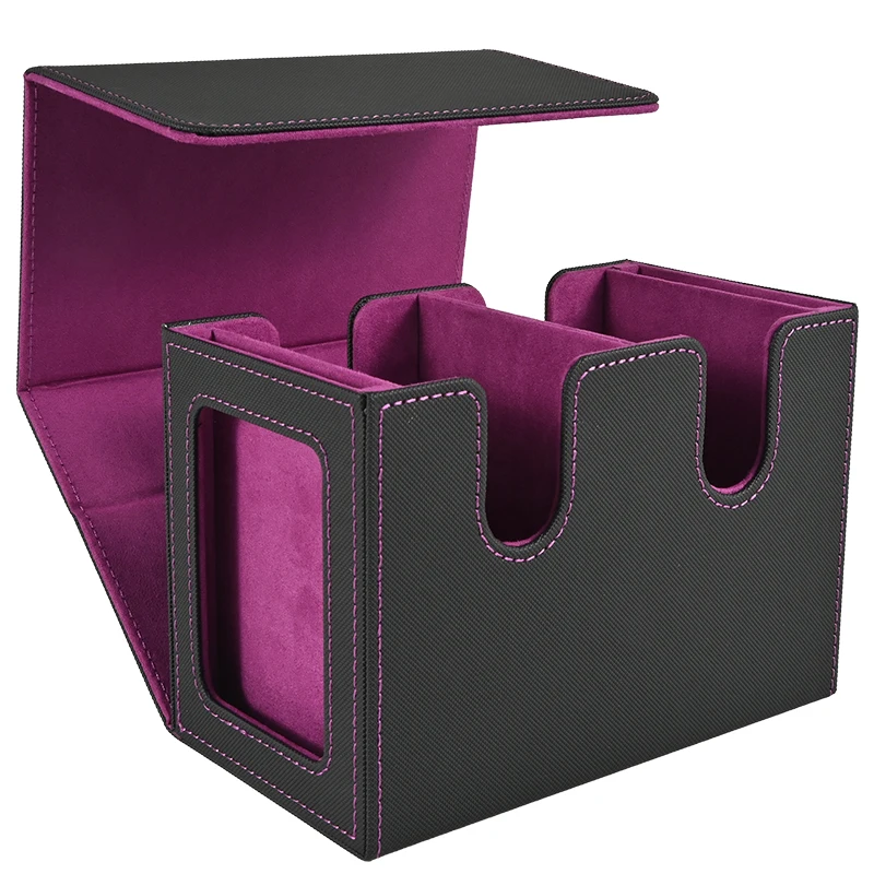 2개의 커맨더 디스플레이가 있는 덱 박스, 140개 이상의 싱글 슬리브 카드용 더블 덱 박스, TCG CCG 매직 카드 호환