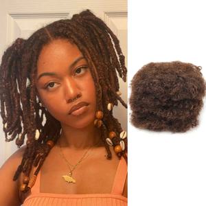 아프로 킨키 벌크 100% 인모 연장, 레게 더티 브레이드, 브라질 천연 크로셰 헤어 레게머리, 4 #