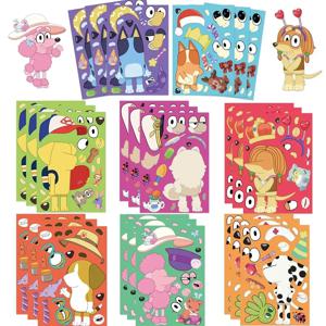 8/16 시트 Kawaii 개 퍼즐 스티커 재미 있은 애니메이션 만화 낙서 데칼 수하물 스케이트 보드 노트북 기타 어린이 장난감 선물