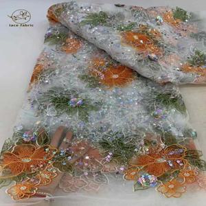 아프리카 레이스 원단, 2025 하이 퀄리티 레이스, 스팽글 자수, 프랑스 신랑 얇은 명주 그물 레이스, 원단 나이지리아, 웨딩 원피스, 핫 세일