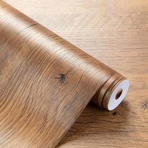 가구 방수 비닐 벽 스티커, 자체 접착 PVC 벽지, 주방 캐비닛 문짝 스티커, 넓은 나뭇결, 홈 데코, 55cm