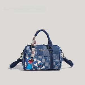 디즈니 가방 미키 지갑과 핸드백 여성용 스티치 파우치 위니 푸우 카와이 지갑 만화 플러시 귀여운 어깨 케이스