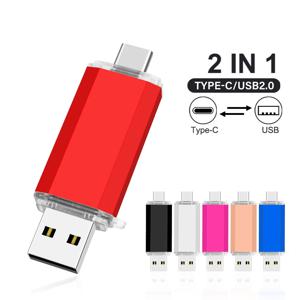 TYPE-C 2in1 USB 2.0 플래시 드라이브 스마트 폰 메모리 스틱 32GB 16GB 비즈니스 선물 U 디스크 용 128GB 64GB 고속 펜 드라이브