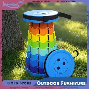 야외 접이식 의자 휴대용 개폐식 텔레스코픽 의자 캠핑 낚시 조절 가능한 높이 플라스틱 의자 야외 가구