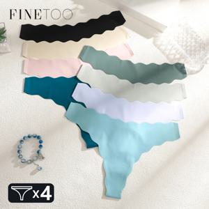 4pcs 원활한 뜨개질 속옷 여자 울트라 소프트 팬티 섹시한 통기성 솔리드 끈 팬티 여성 낮은 허리 스트레치 g-문자열 T 백