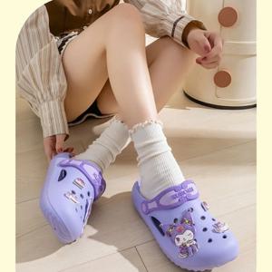 어린이 동굴 신발 만화 Kuromi 부모-자식 여름 해변 슬리퍼 미끄럼 방지 내마 모성 통기성과 편안함
