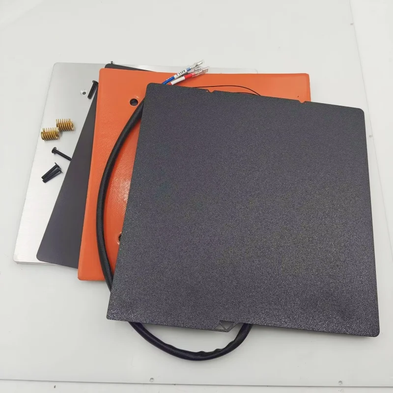 Funssor Anycubic kobra s1/ S1C 3D 프린터 8mm 알루미늄 합금 CNC 히트 베드 빌드 플레이트 110/220V 실리콘 히터 패드 업그레이드 키트