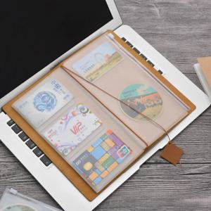 여행자 노트 크래프트 폴더 PVC 보관 가방 파우치 지퍼 카드 포켓 휴대용 A5/표준 여권 - 4가지 크기 사용 가능