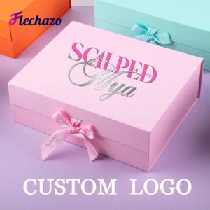 파티 선물 상자 리본 생일 웨딩 파티 용품 상자 맞춤 로고와 대형 블랙 핑크 럭셔리 선물 포장 상자