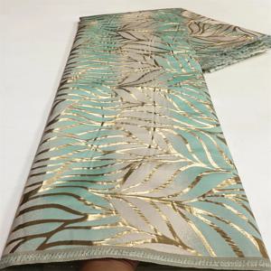 아프리카 브로케이드 자카드 레이스 원단 파티 드레스에 대한 고품질 5 야드 나이지리아 새틴 실크 재봉 재료 럭셔리 Organza