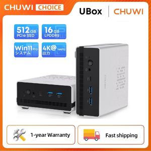 CHUWI UBox 미니 PC Ryzen 6600H 6코어 AMD CPU 16GB 램 512GB SSD 윈도우 11 데스크탑 컴퓨터 PC 4K 디코딩 WIFI 6 PC